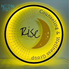 Custom LED Backlit Acrylic Wall Sign - USB Powered Adjustable Brightness, with Personalized UV Printing, Round Design and Floral Pattern Suitable for Salon, Office, Store Decoration, Custom Decorative Sign | Personalized Sign | Polished Surface, Wall Hanging Neon Light, Led Screen For Advertising, Business Sign, Neon Light, Neon Sign For Wall, Neon Sign